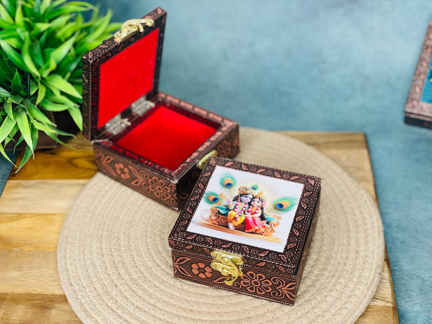 Pichwai Print Wooden Jewellery Box