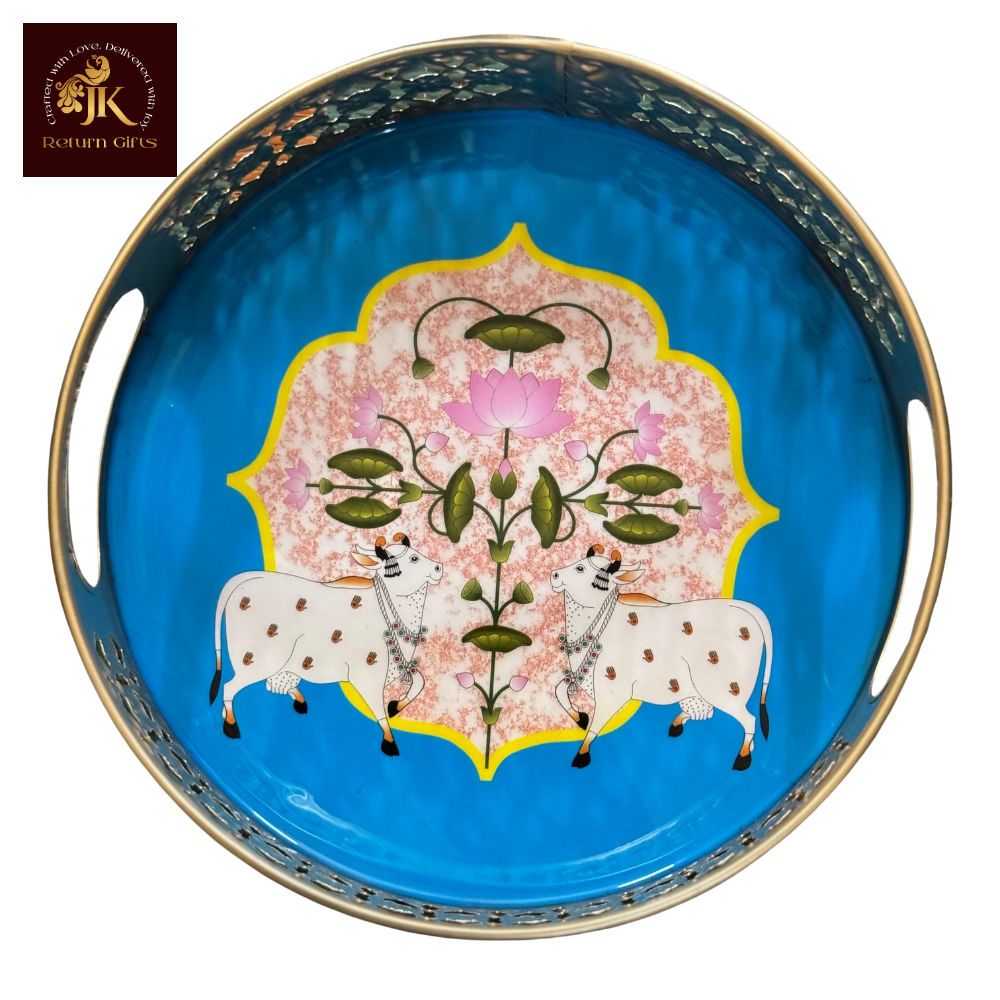 Cow Pichwai Metal Tray
