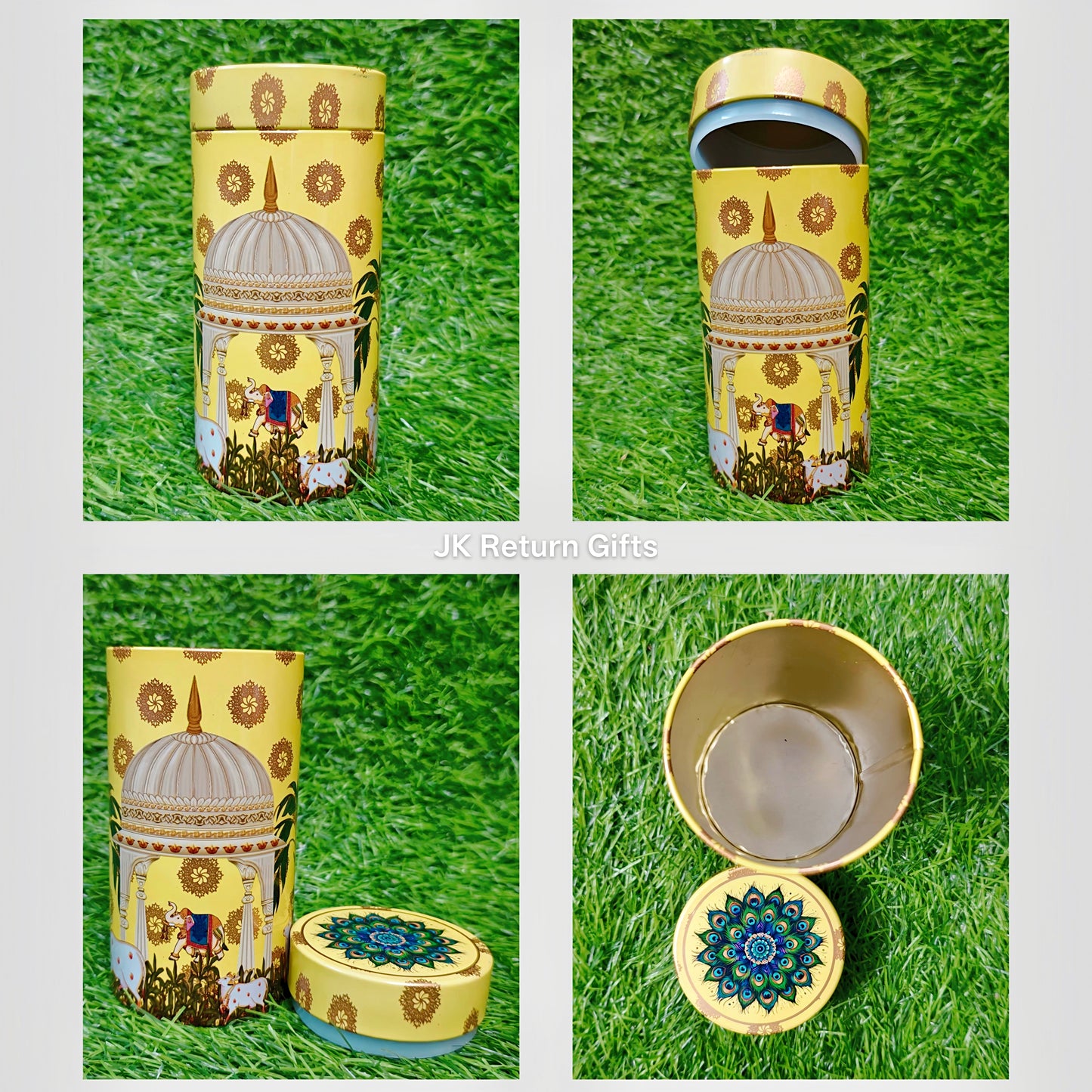 Printed Tin Jar - 6 inch | Budget Friendly Return Gifts