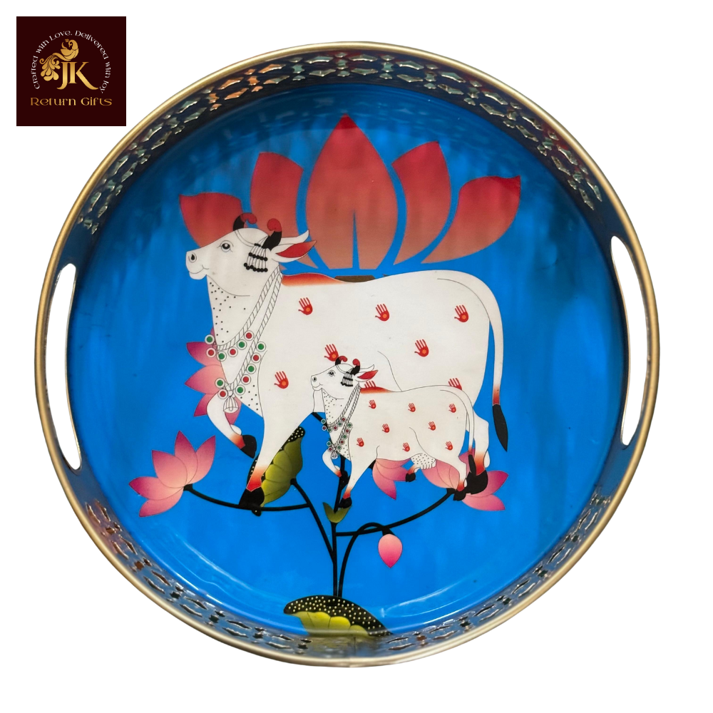 Cow Pichwai Metal Tray