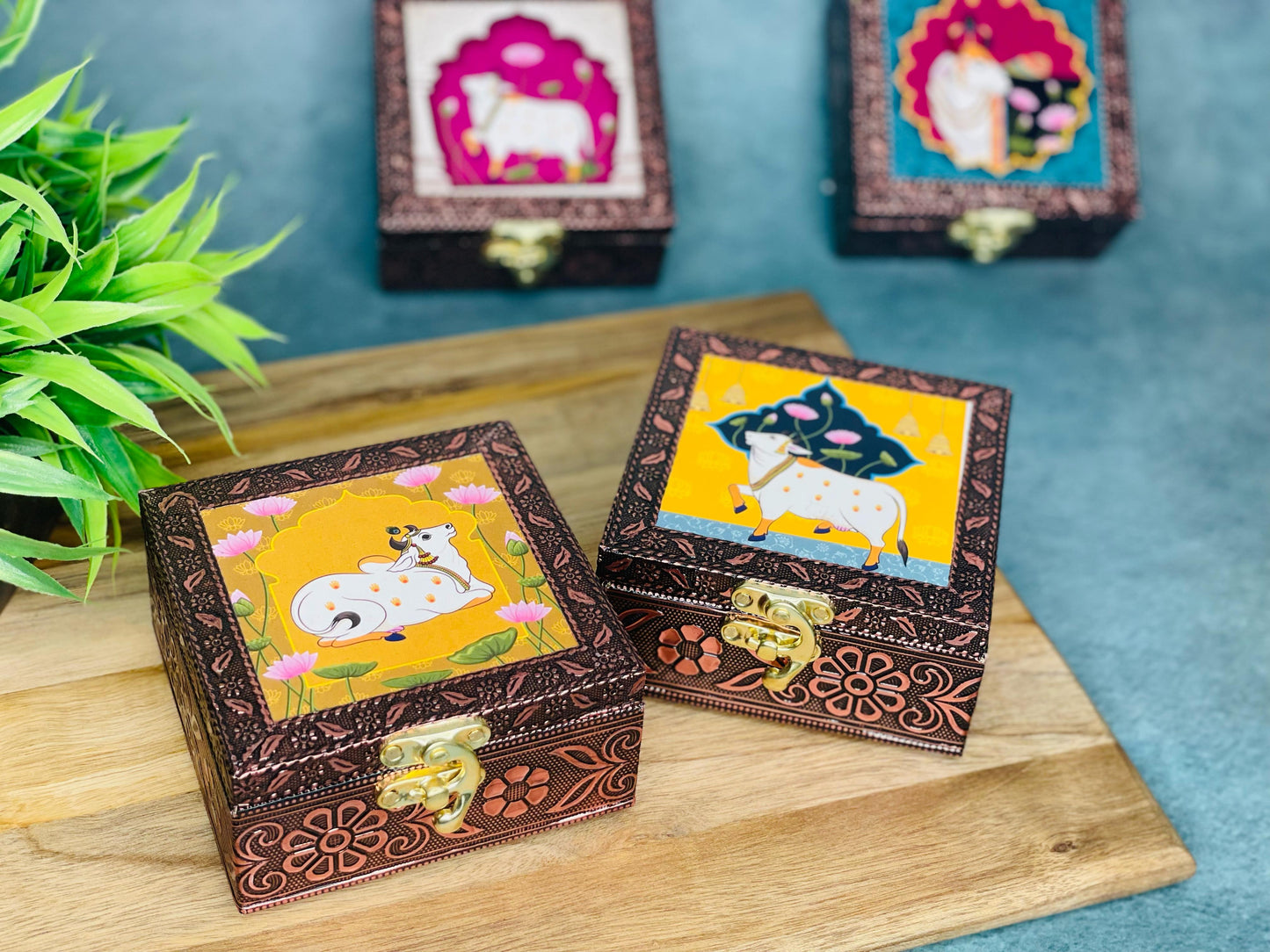 Pichwai Print Wooden Jewellery Box