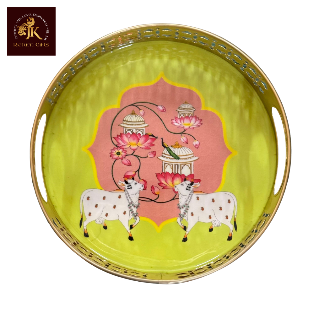 Cow Pichwai Metal Tray