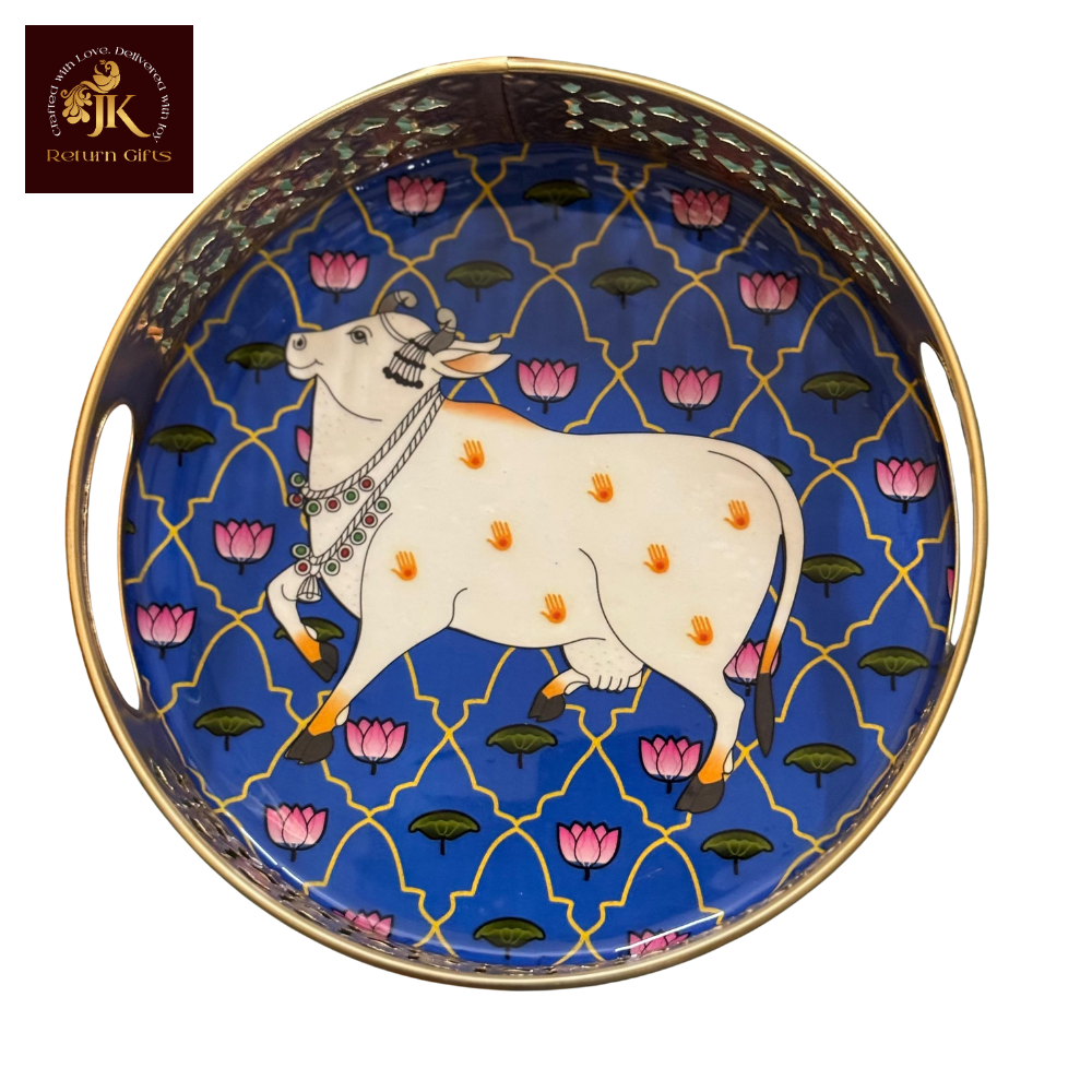 Cow Pichwai Metal Tray