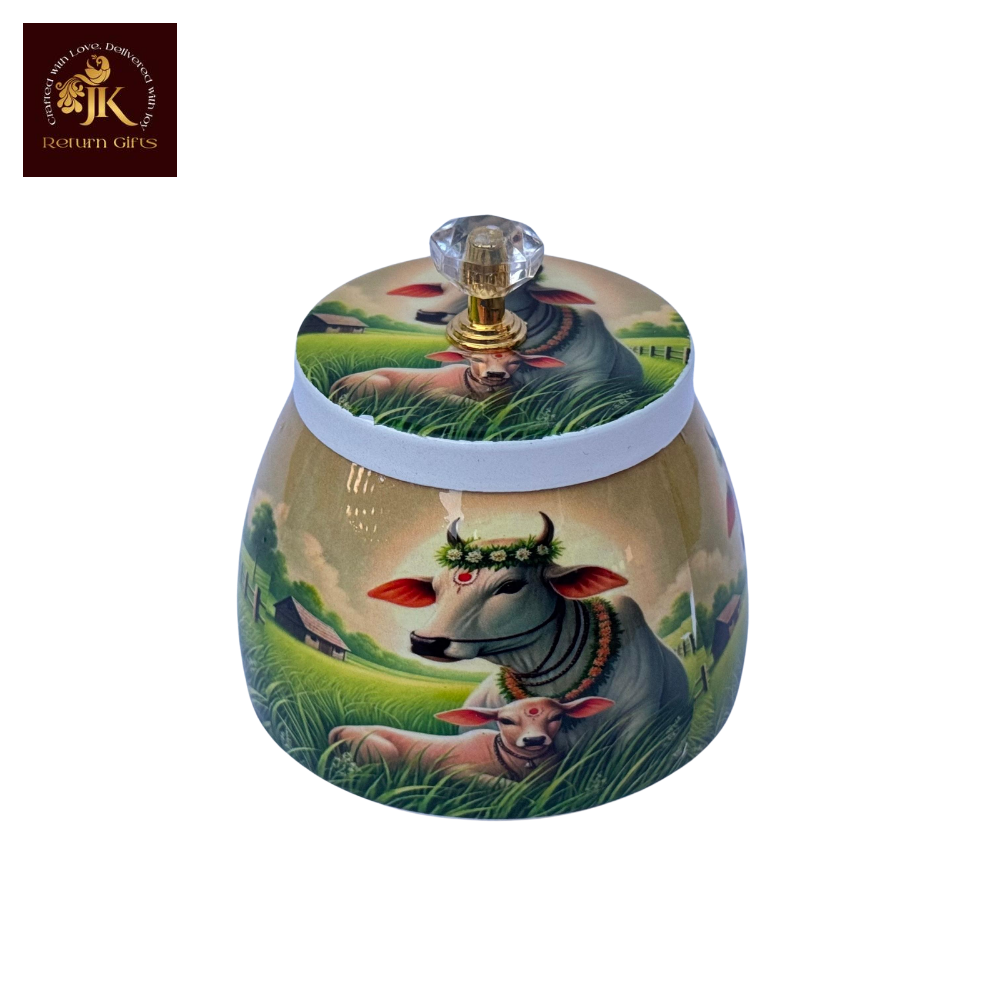 Cow Pichwai Metal Jar