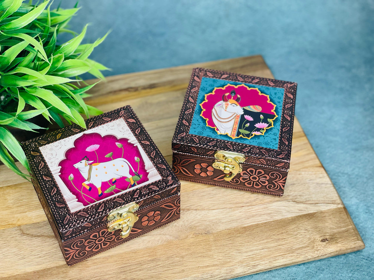 Pichwai Print Wooden Jewellery Box