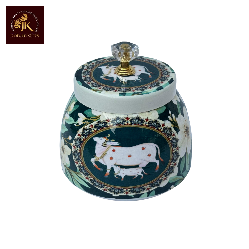 Cow Pichwai Metal Jar