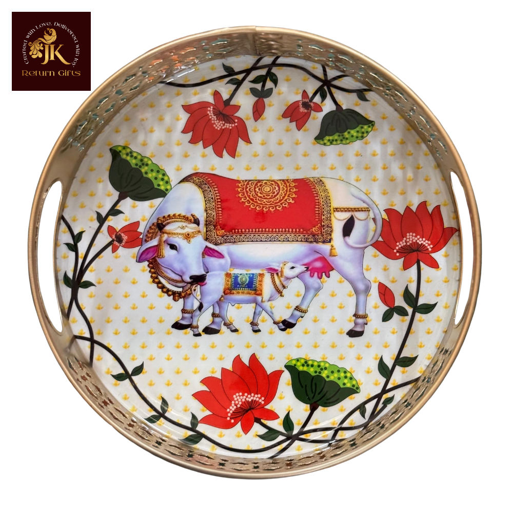 Cow Pichwai Metal Tray
