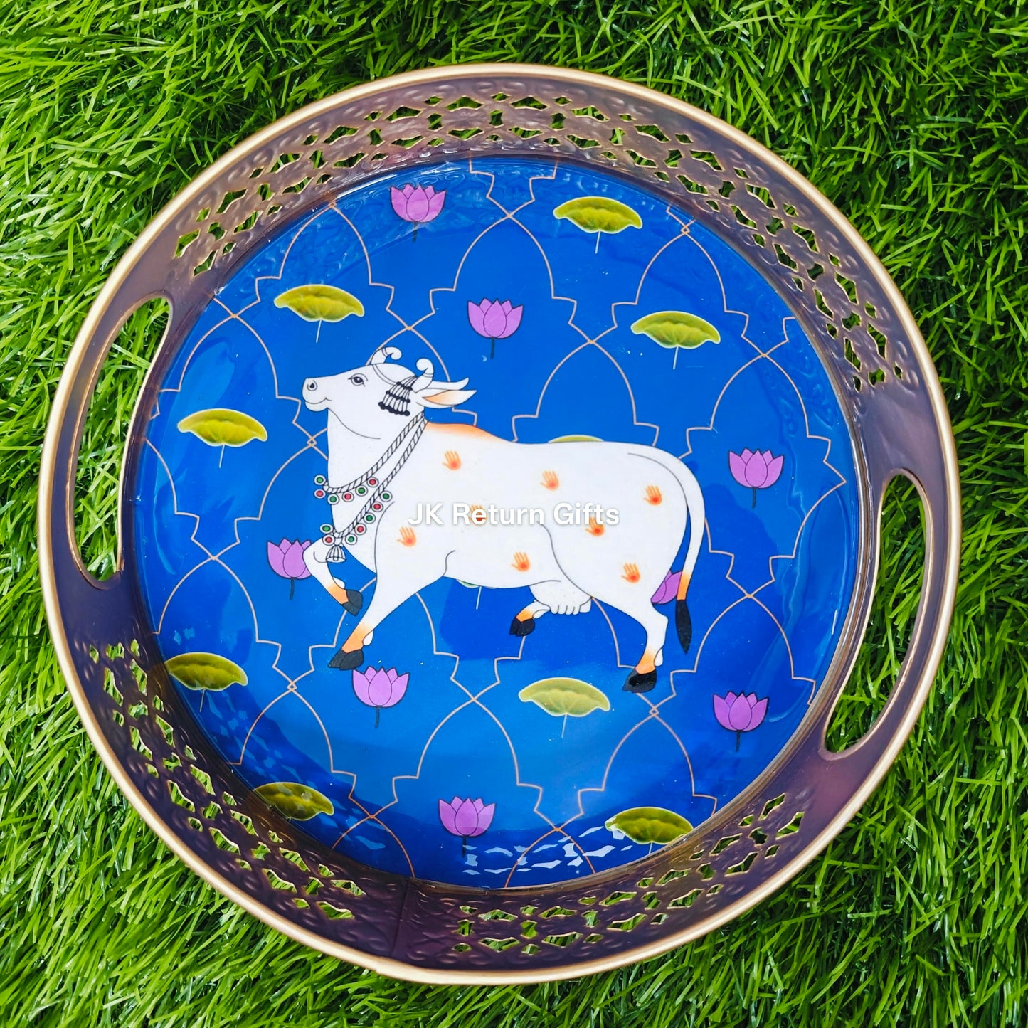 Cow Pichwai Metal Tray