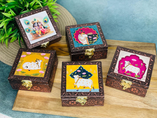 Pichwai Print Wooden Jewellery Box