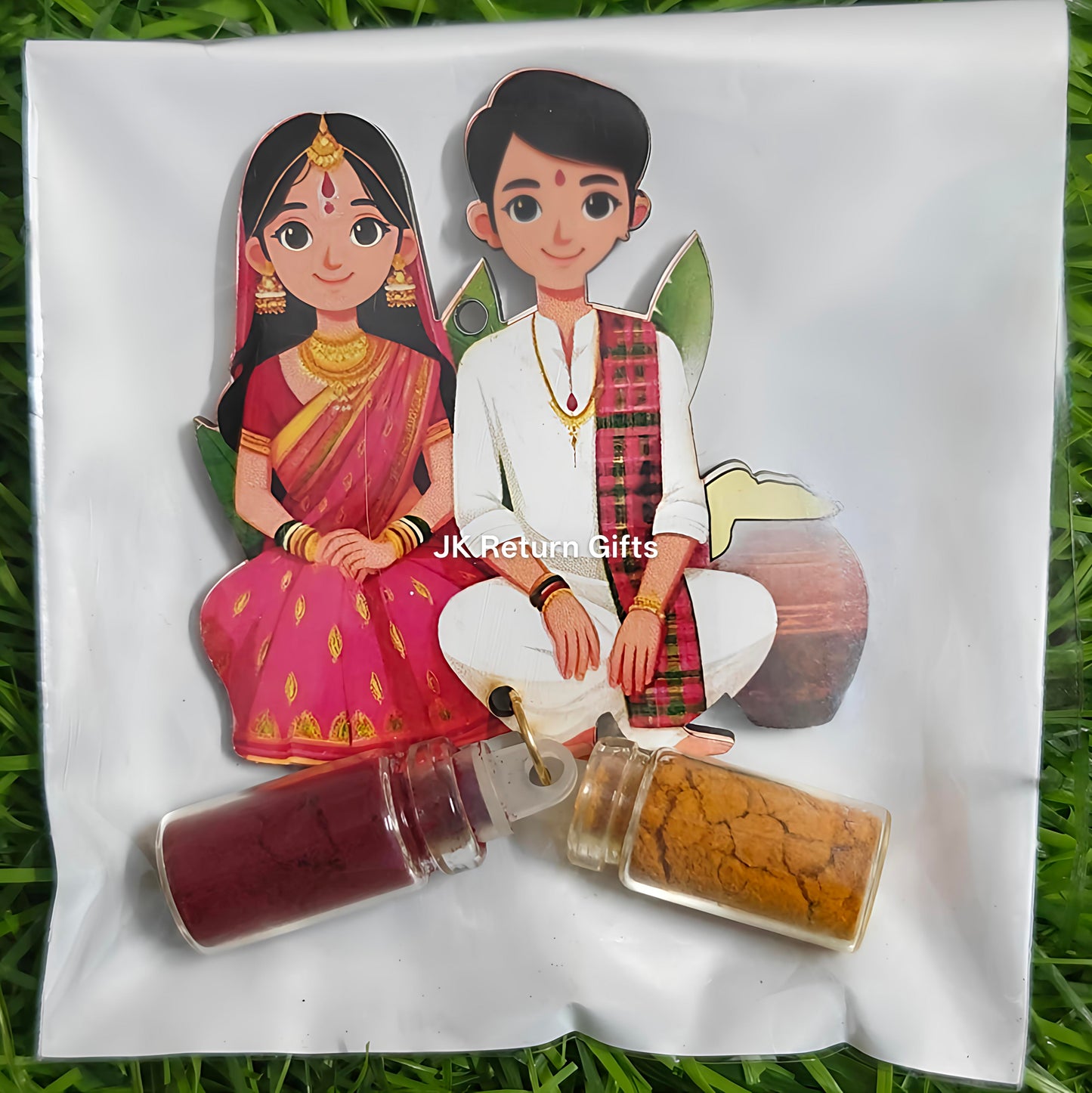 Vibrant Haldi Kumkum set with Magnet - Unique return gifts for any occasion!