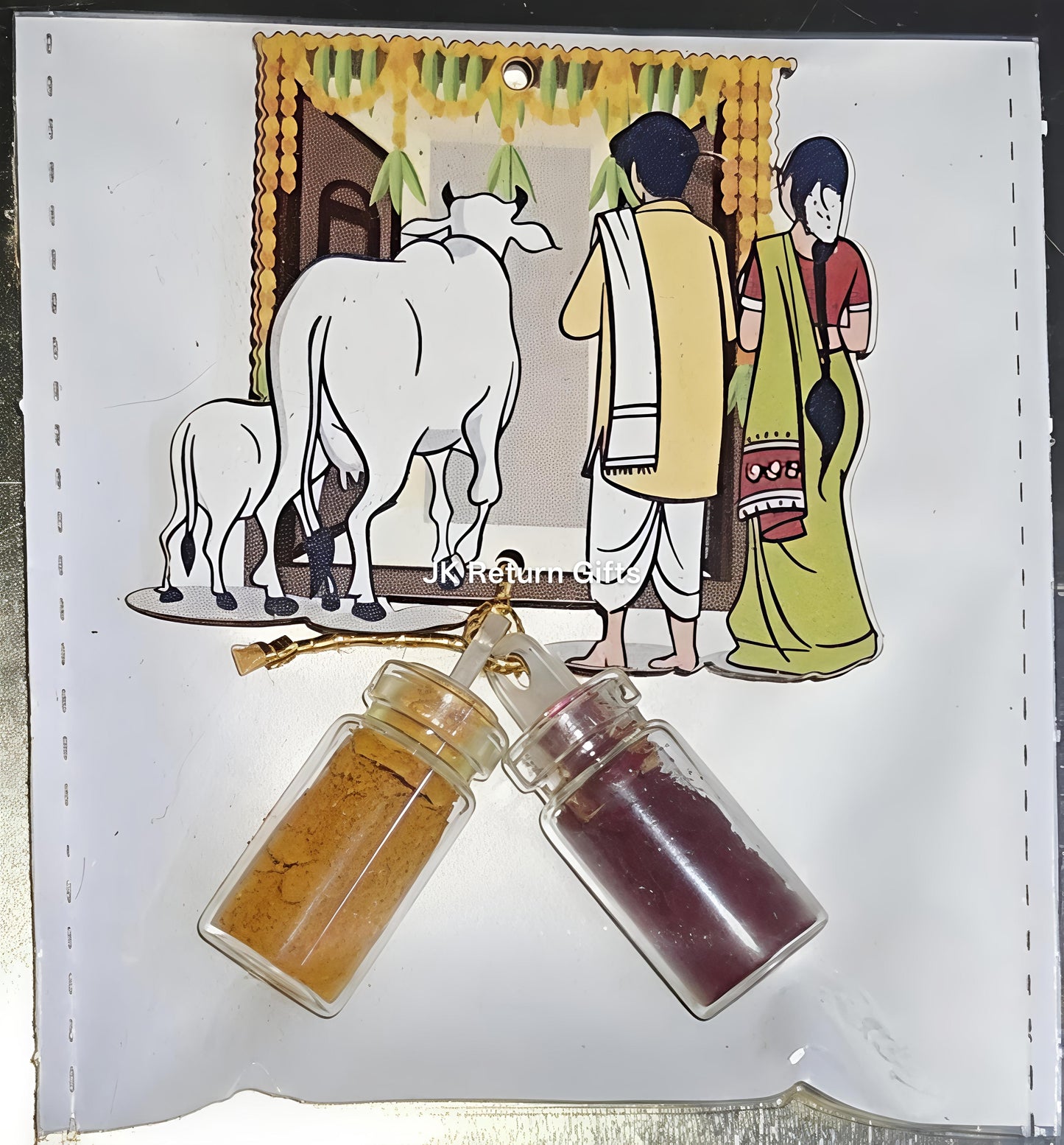 Vibrant Haldi Kumkum set with Magnet - Unique return gifts for any occasion!