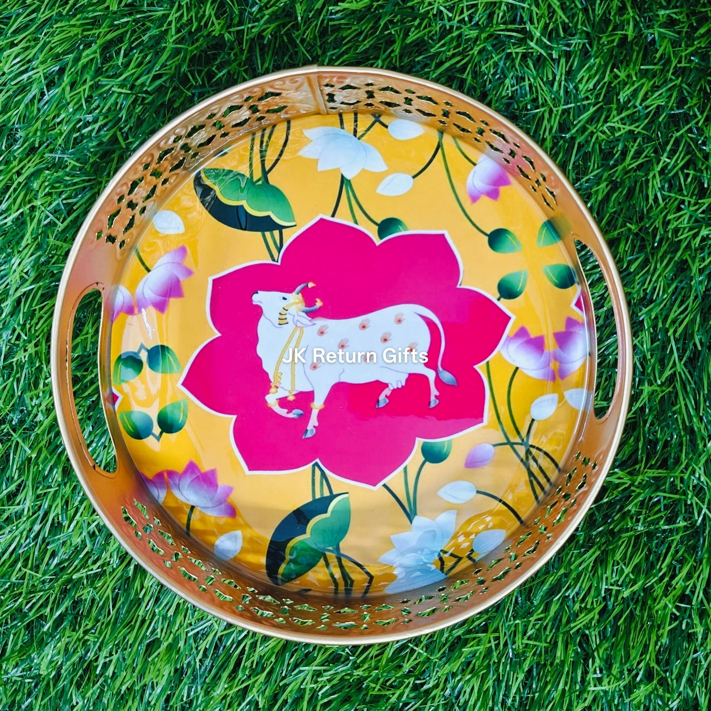 Cow Pichwai Metal Tray