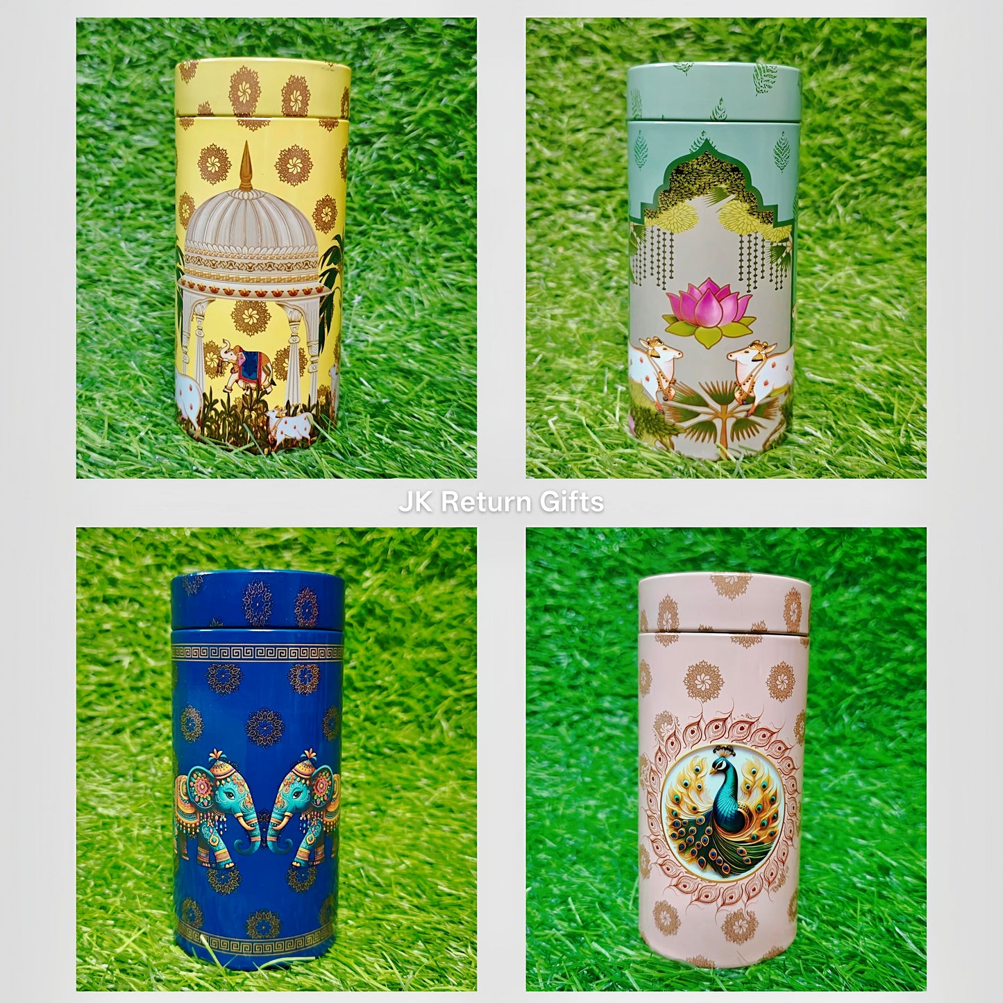 Printed Tin Jar - 6 inch | Budget Friendly Return Gifts