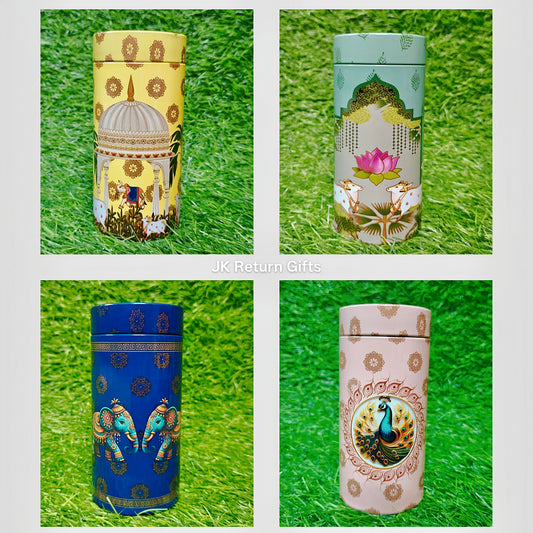 Printed Tin Jar - 6 inch | Budget Friendly Return Gifts