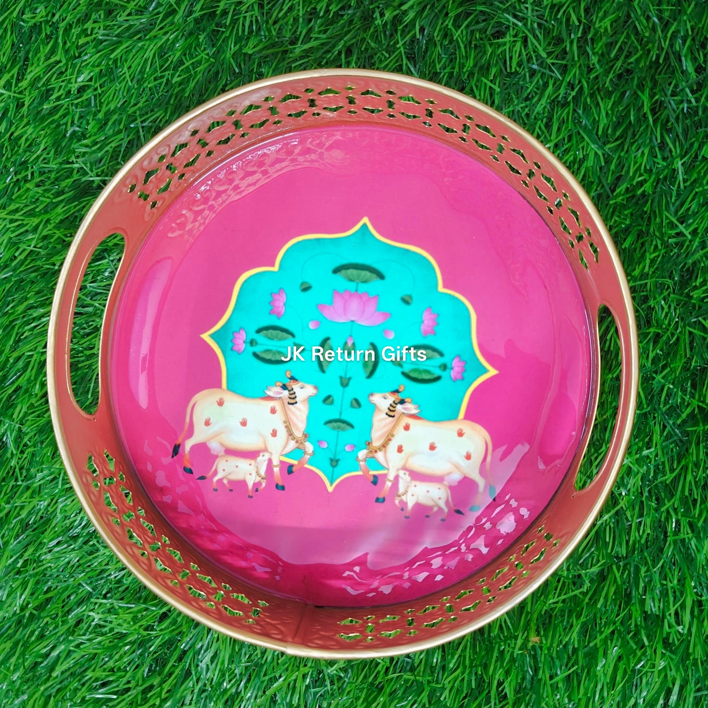 Cow Pichwai Metal Tray