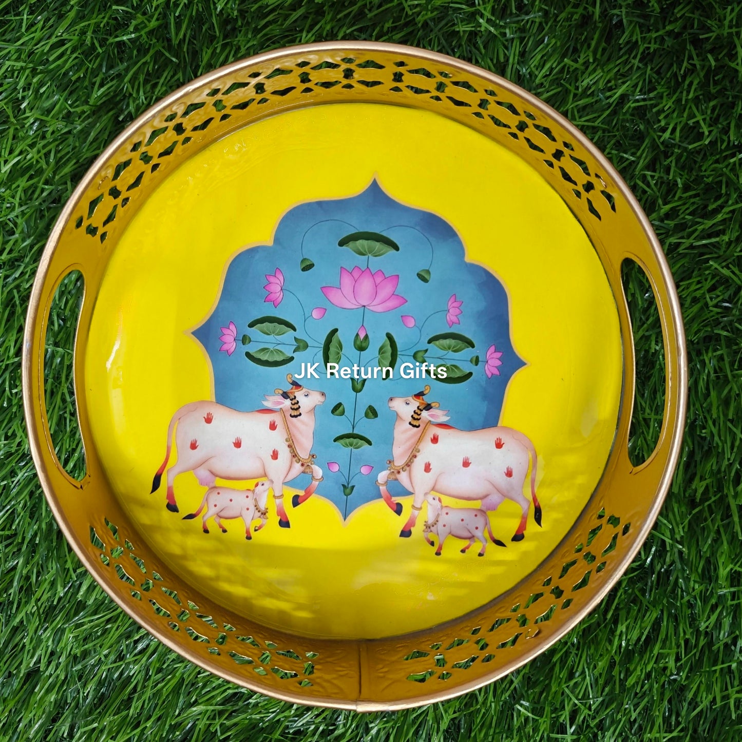 Cow Pichwai Metal Tray