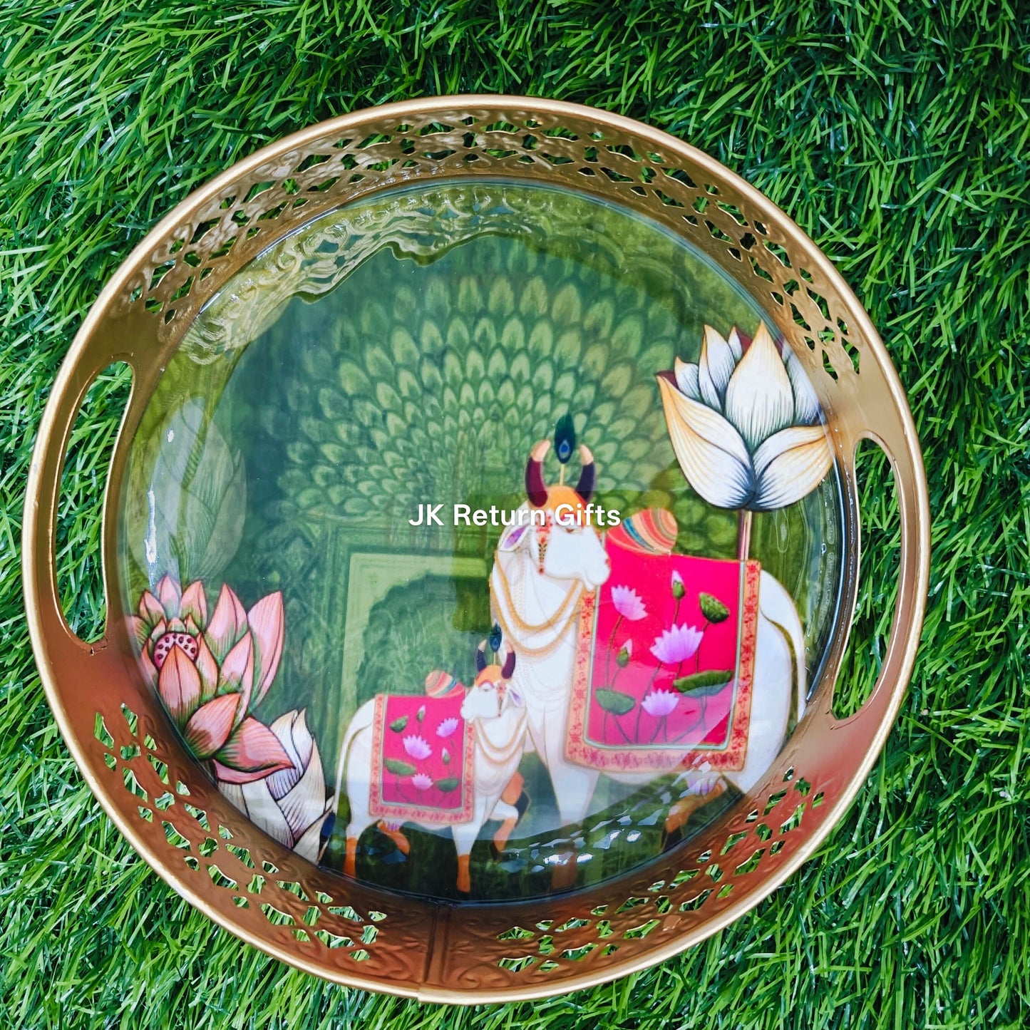Cow Pichwai Metal Tray