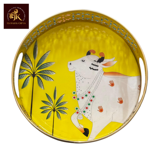 Cow Pichwai Metal Tray