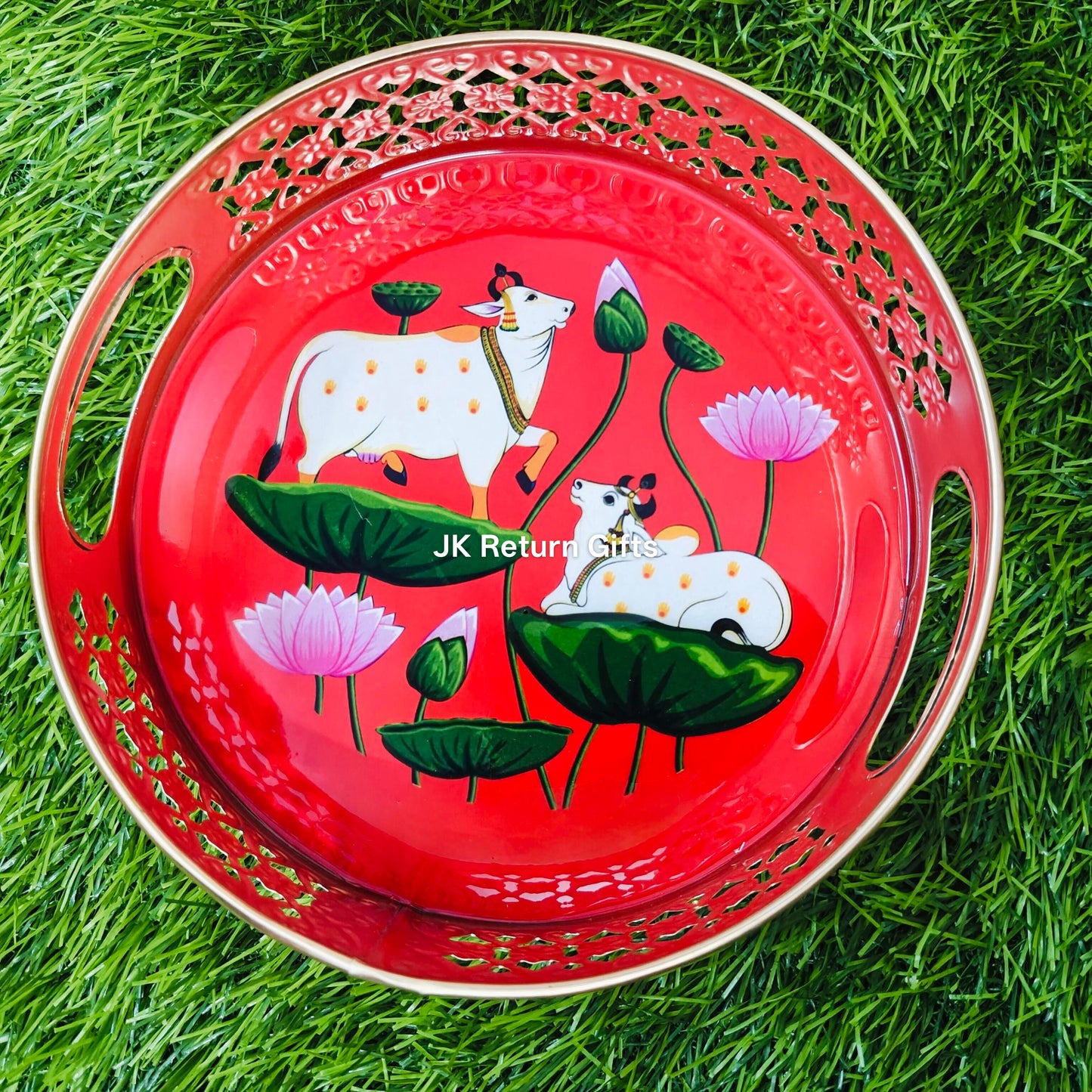 Cow Pichwai Metal Tray