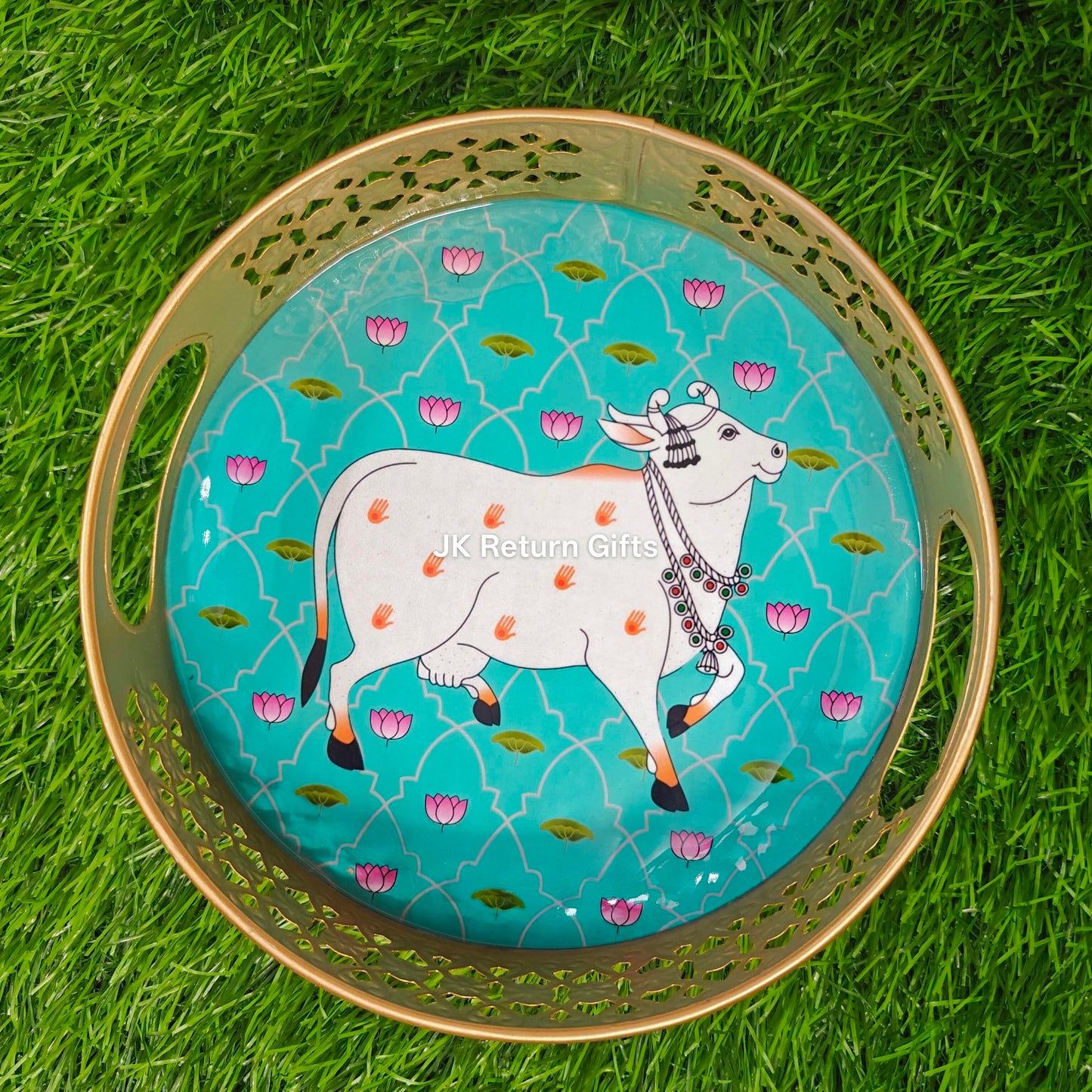 Cow Pichwai Metal Tray